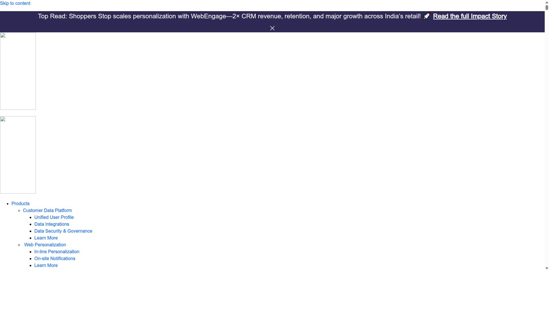 WebEngage website
